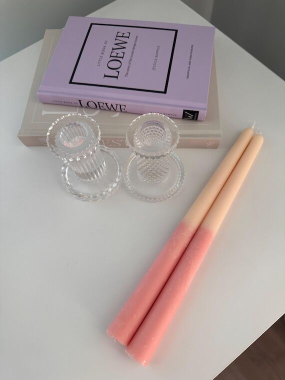 Set of 2 tall taper candles ombre - minimalis...
