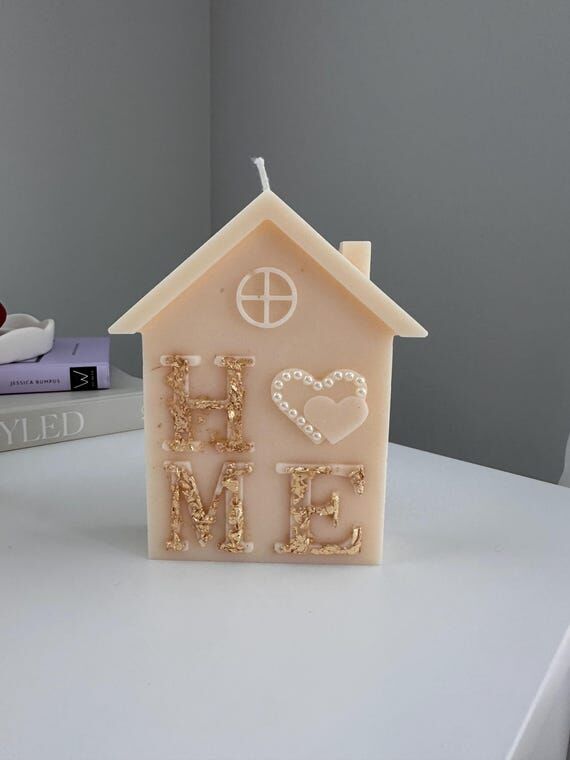 House Candle: Handcrafted Soy Wax with 24k Go...