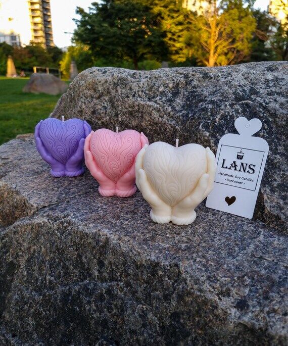 Heart in Hands Soy Candle | Sculptural Home D...