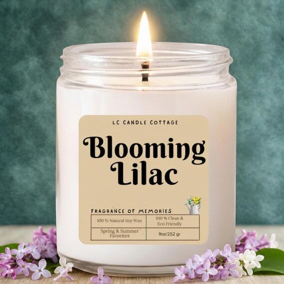 Lilac Candle - Natural Soy Wax Aromatherapy w...