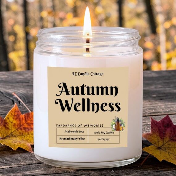 Scented Soy Candle | Fall Wellness Aromathera...