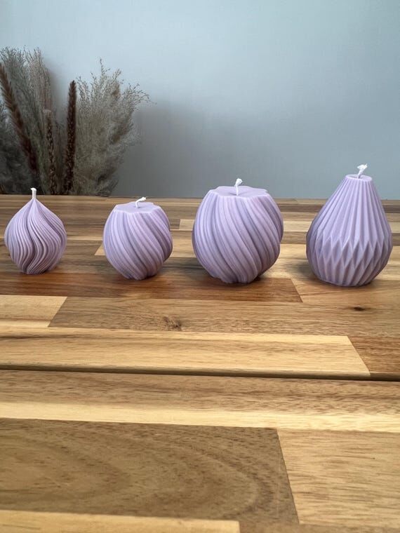 Ola Handmade Candle — Set of 4 Twisted Scul...