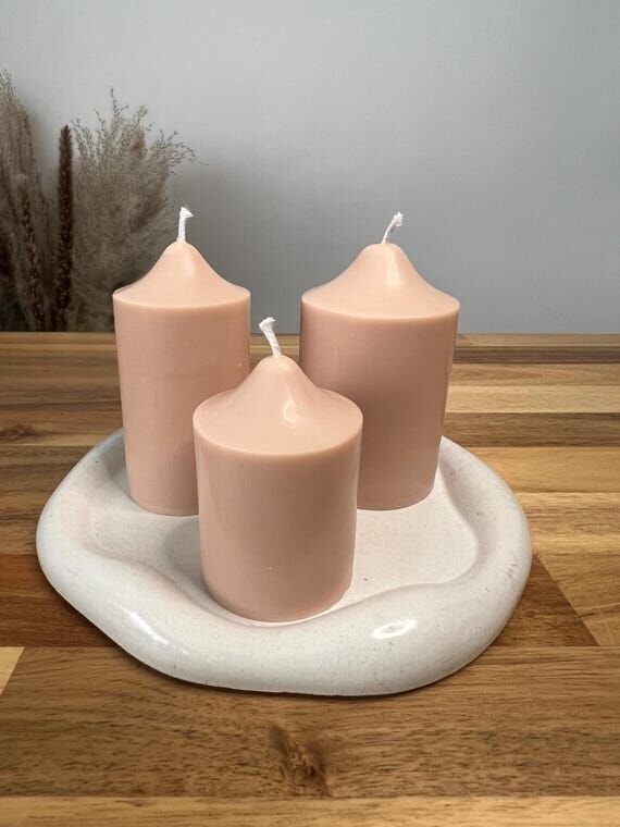 Calma Handmade Candle — Set of 3 Nude Rose ...