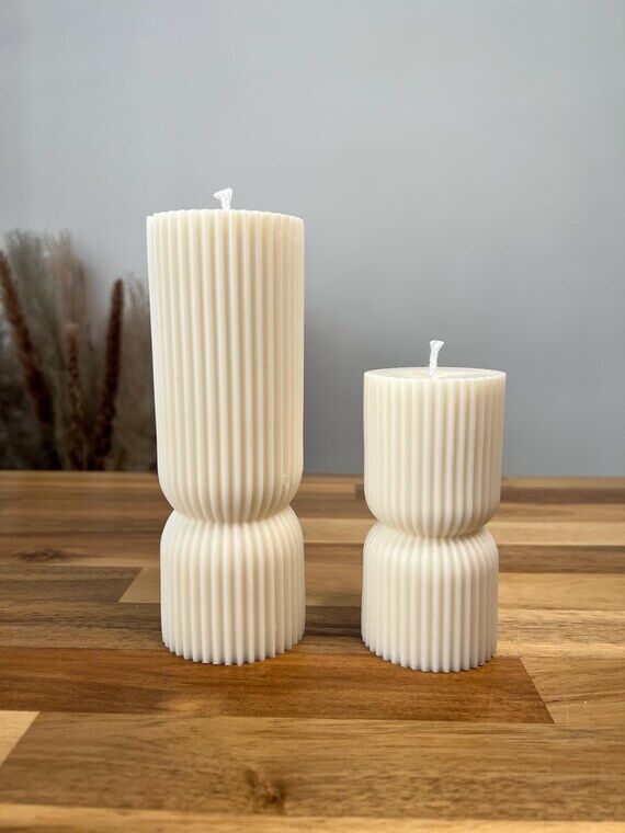 Marea Handmade Candle — Set of 2 Ribbed Soy...