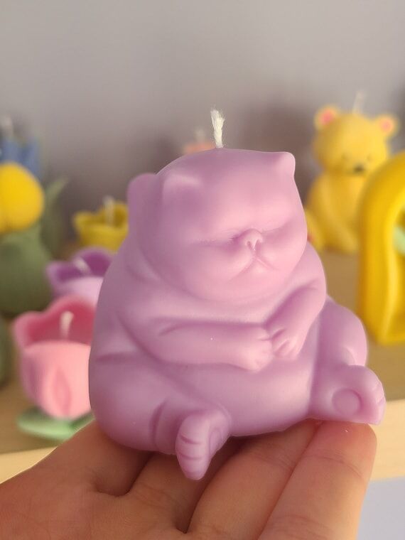 Grumpy Cat Candle, Chubby cat candle,Handmade...