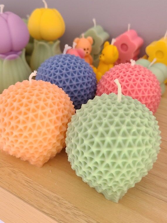 Hedgehog ball Candle, Handmade ball Candle, S...