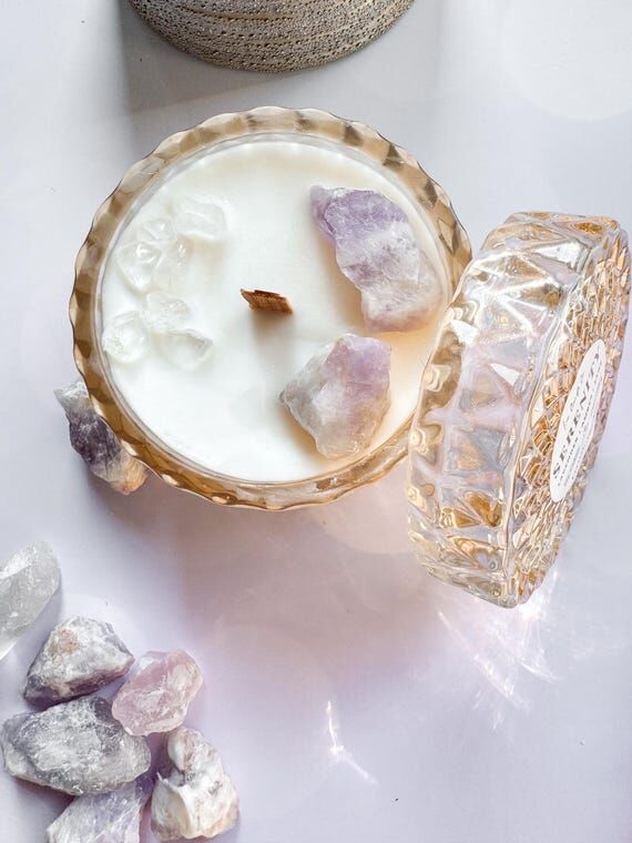 Crystal Intention Candles | Healing Crystal C...