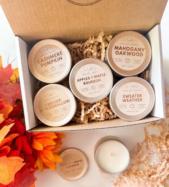 Fall mini candles | 2 oz tin candle | travel ...