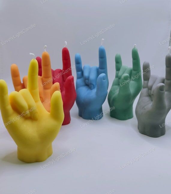 Rock Hand Candle: Devil Horn Gesture, Rock Mu...