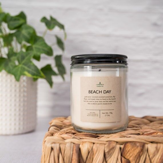 Beach Day Soy Candle | Coconut Suntan Scent, ...