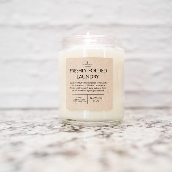 Freshly Folded Laundry Soy Candle: Cotton & C...