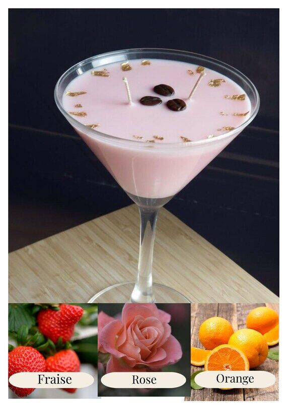 Pink Champagne Cocktail Candle – Strawberry...