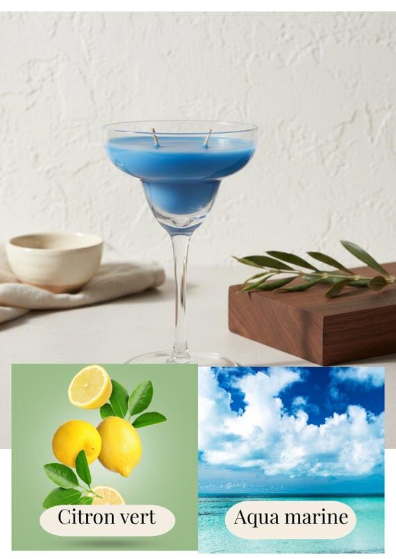 Cocktail Candle “Blue Lagoon” – Lime & ...