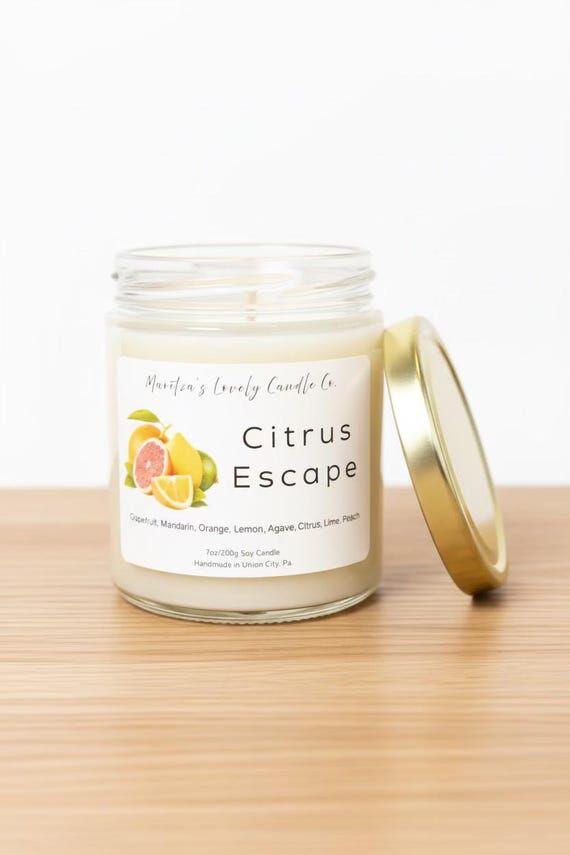 Citrus Escape Soy Candle | Bright Citrus Cand...