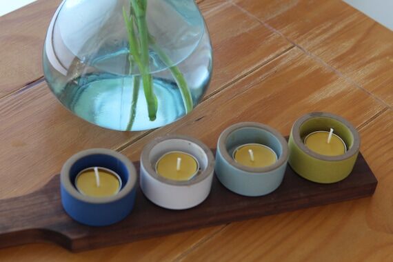 Pure Beeswax Tea Lights, Set of 6, Handmade i...