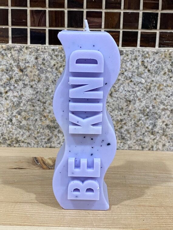 Handmade Soy Wax Pillar Candle: 'Be Kind' Say...