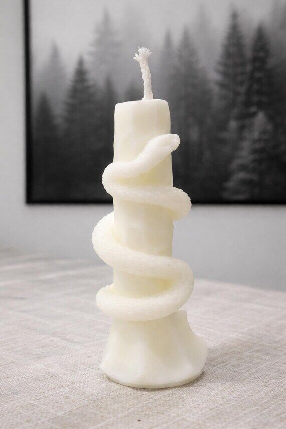 Decorative Snake Candle – Artisan Wax Sculp...
