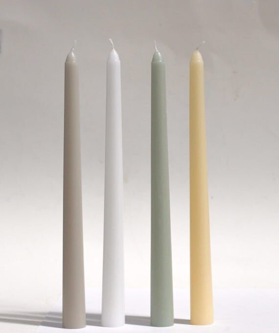 Pack of 6 UNSCENTED Solid Color Taper Candle...