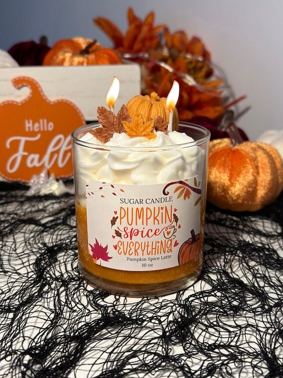 Pumpkin Spice Latte Soy Candle: Non Toxic, Ve...