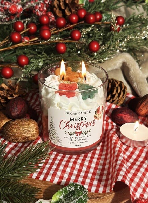 Christmas Candle: Soy, Vegan, Non-Toxic Holid...