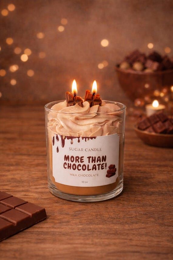 Milk Chocolate Soy Candle: Non Toxic, Handmad...