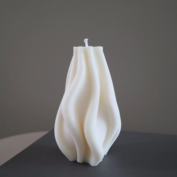 Unique Wavy Swirl Soy Wax Natural Candle for ...