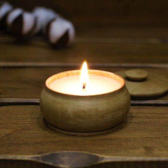 Soy Wax Scented Candle in Wooden Small Candle...