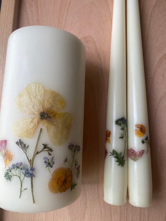 Custom Wedding Unity Candle Sets: floral cand...