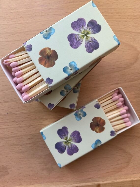 Pressed Wildflower Matchbooks: Floral Wedding...