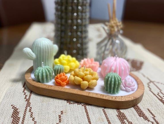 Cactus candles, New Year Christmas Candle, Ha...