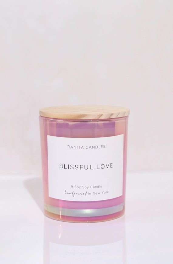 Blissful Love Minimalist Soy Candle, Sweet Co...