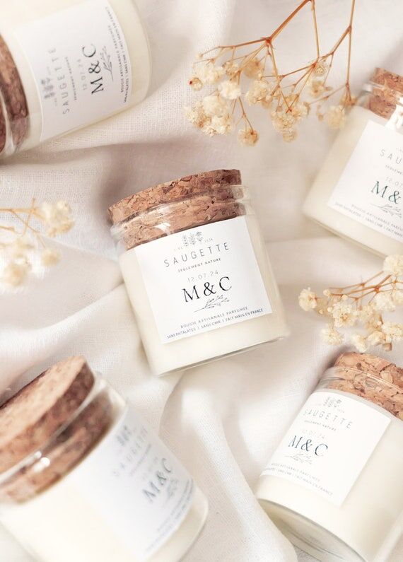 Personalized wedding candles - Guest gift - T...