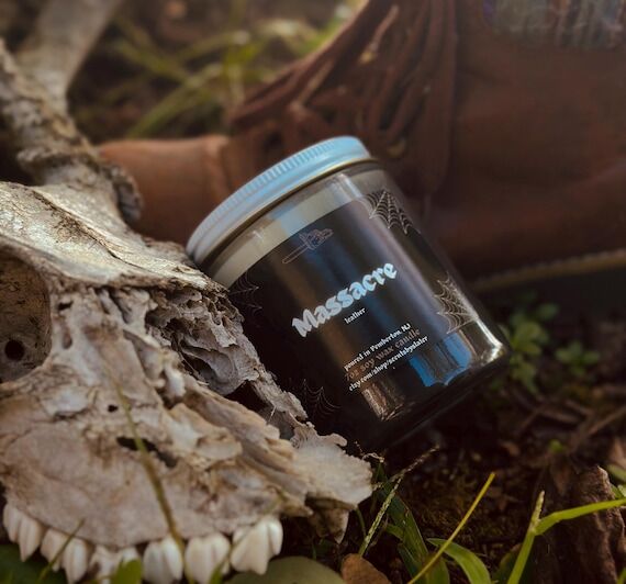 Leatherface Candle: Handmade 7oz Soy Wax, Hor...