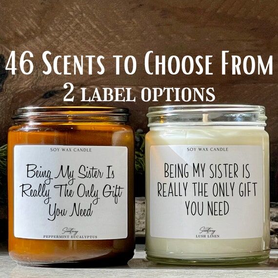 Funny Sister Soy Candle Gift – Handmade, Ma...