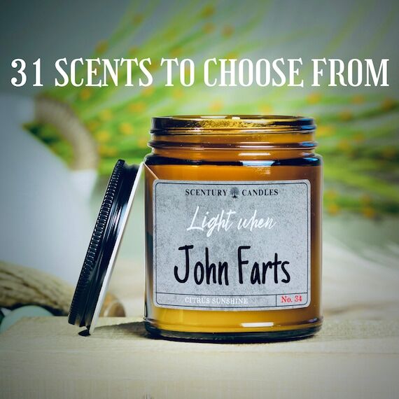 Personalized 'Light When Farts' Soy Candle: F...