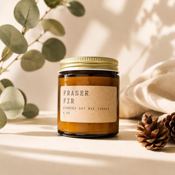 Fraser Fir Scented Soy Candle | Evergreen Aro...