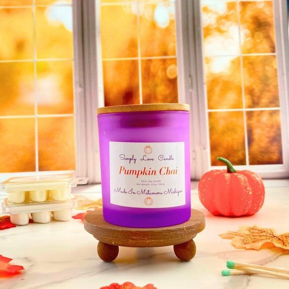 Pumpkin Chai Candle, Heart Wax Melts, Fall Sc...