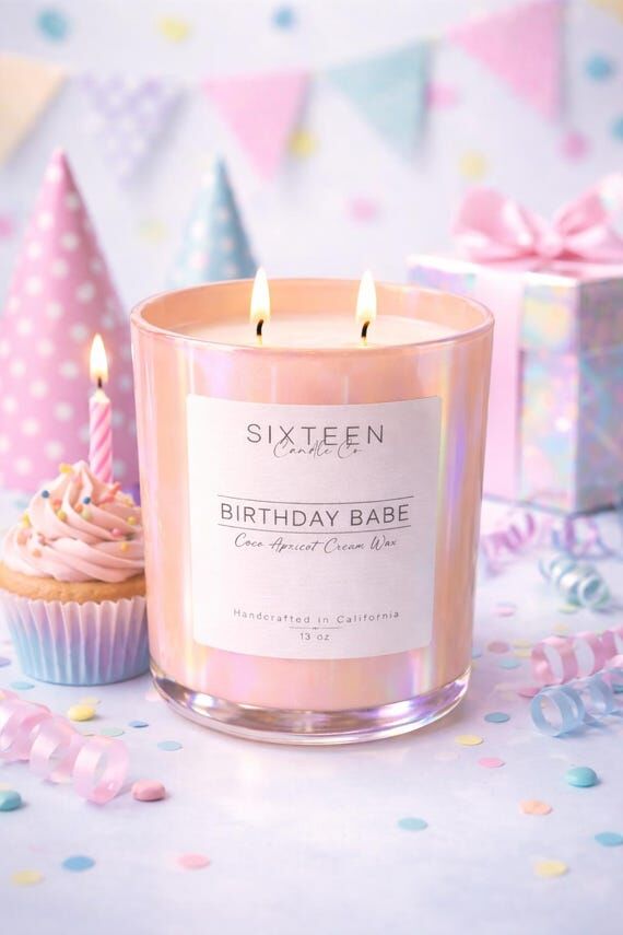 Birthday Babe Candle: Coconut Apricot Creme W...