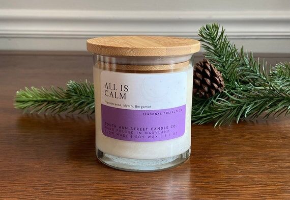 All Is Calm Candle, Soy Candle, Christmas Gif...