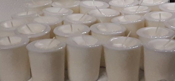 48 Pack Unscented Hand Poured Soy Votives, Wh...