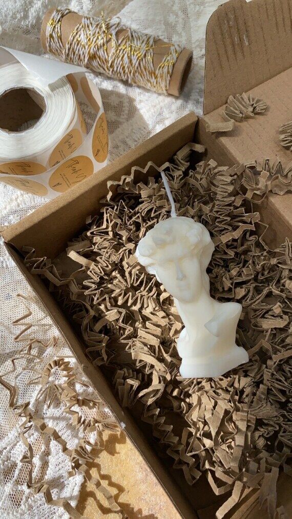 David's Head Candle | Hand-poured | Soy candl...