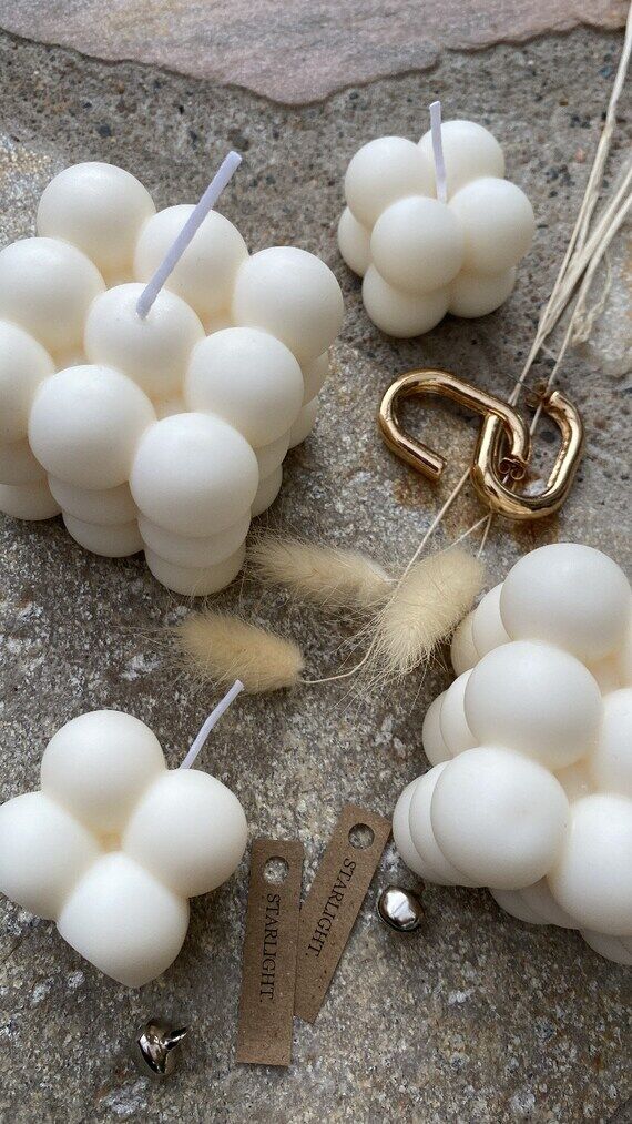 Bubble candle | hand-poured | soy candle | ha...