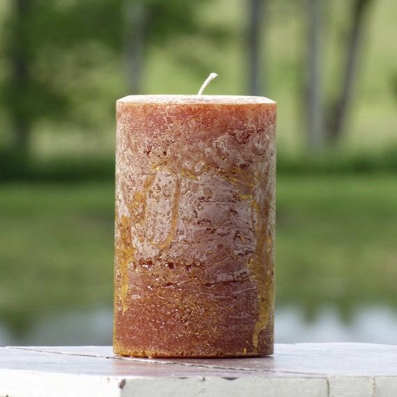 Unscented Rusty Orange Brown Textured Pillar ...