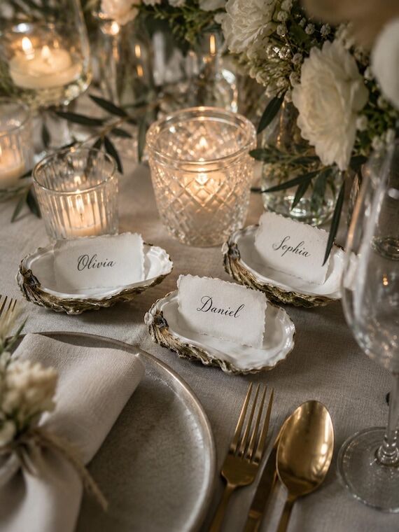 Name Card Holders Oyster Shells 10+ cm Cleane...