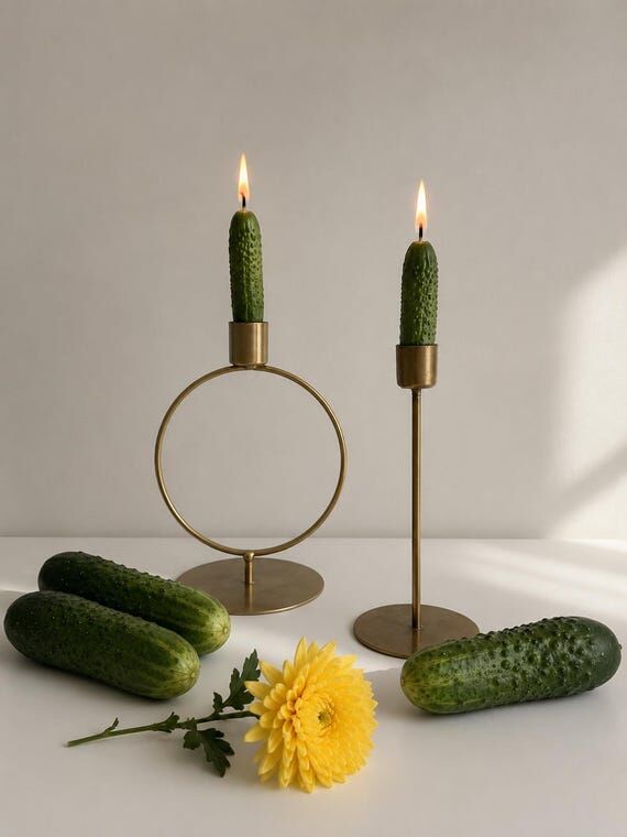 Cucumbers Pickle Vegetable Food Set of 2 /5 /...