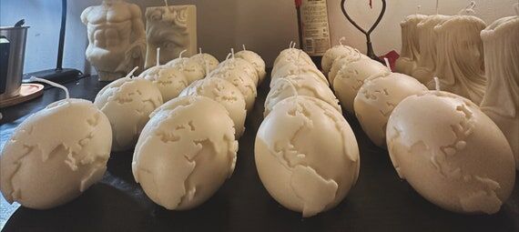 Handmade Earth Candle: Globe Shaped Candle...