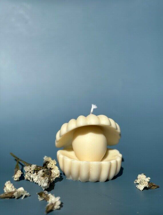 Handmade Pearl Candle: Delicate Home Decor...