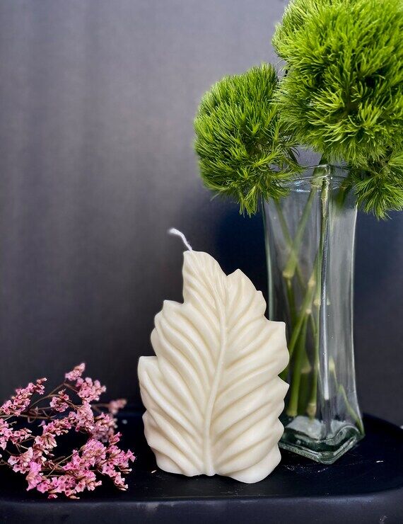 Handmade Soy Candle: Luxury Leaf Home Decor...