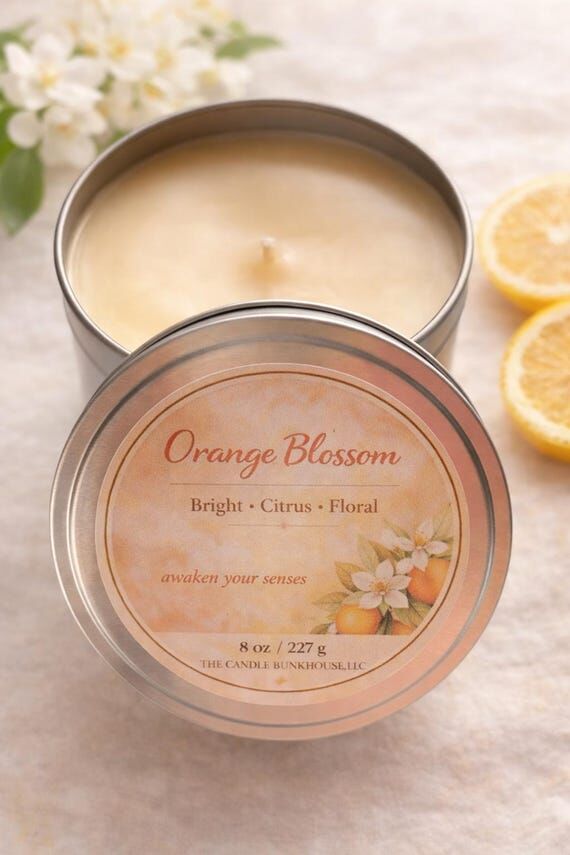 Orange Blossom Candle 8oz | Neroli Jasmine Ci...