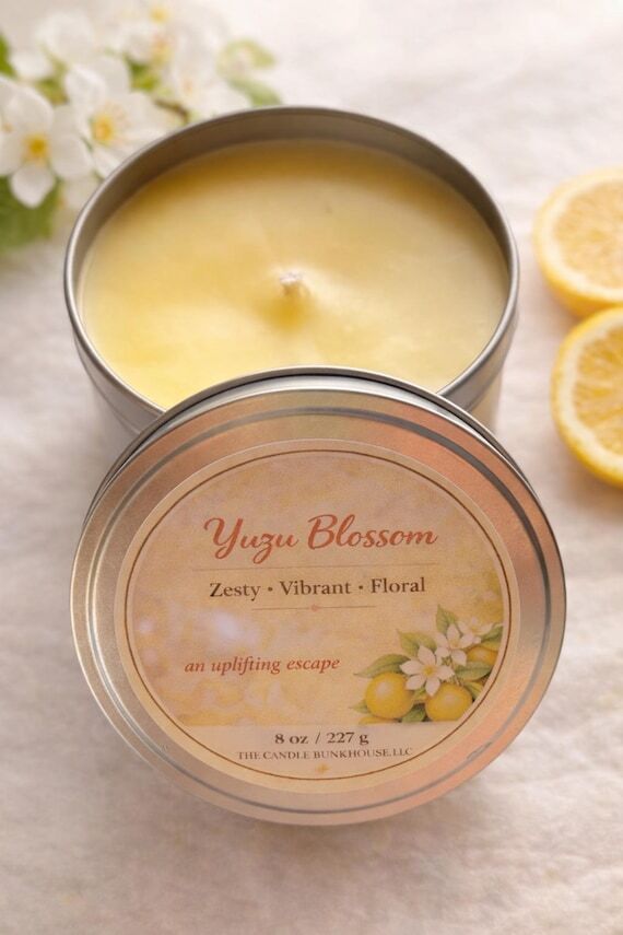 Yuzu Blossom Candle 8oz | Yuzu Grapefruit Ber...